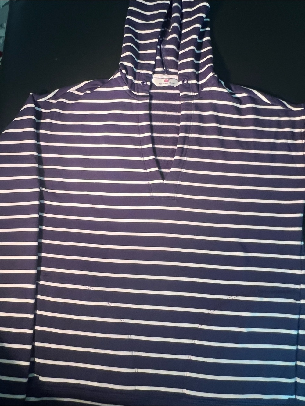 Vineyard Vines XXS Women’s Navy & White Striped Hoodie Pullover Nautical